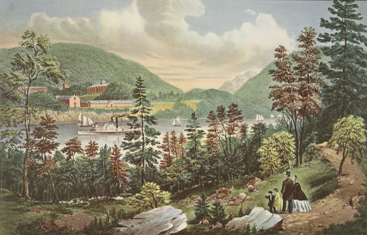 U.S. Military Academy - West Point, from the opposite Shore by American School