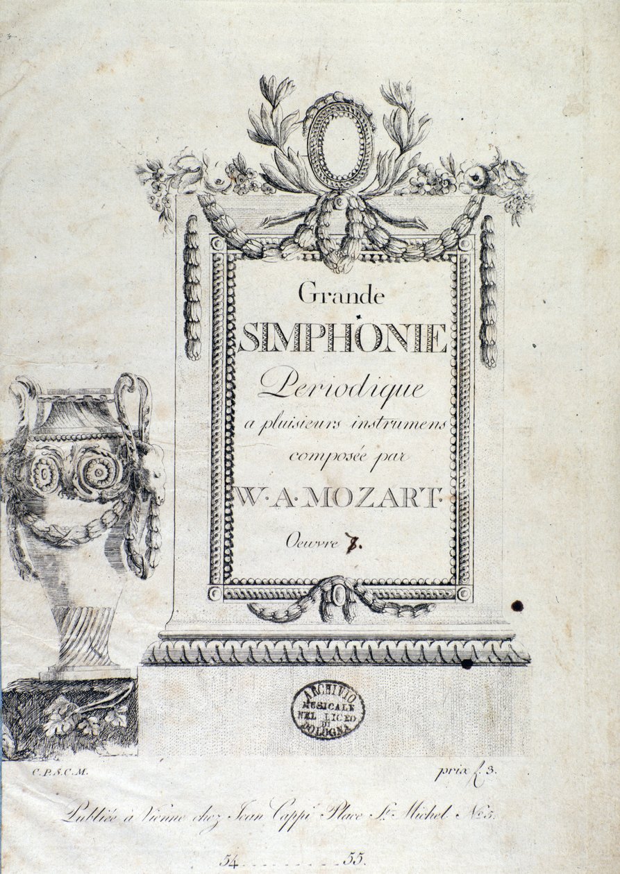 Frontispiece of Symphony No. 7 by Austrian School