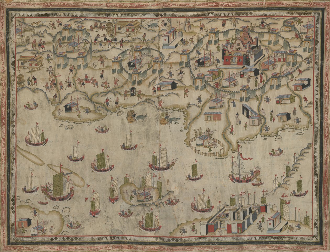 Forts Zeelandia and Provintia and the City of Tainan by Chinese School