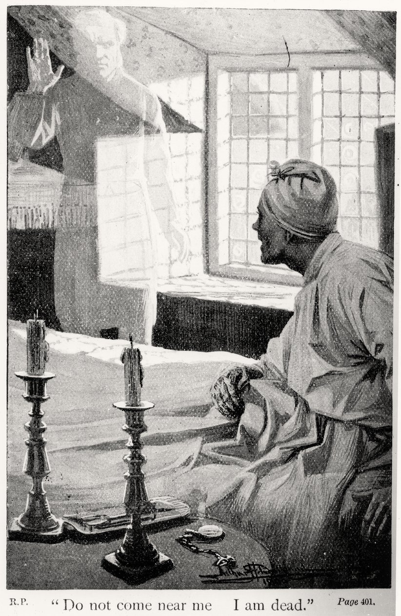 Do not come near me, I am dead (illustration from A Christmas Carol by Charles Dickens) by English School