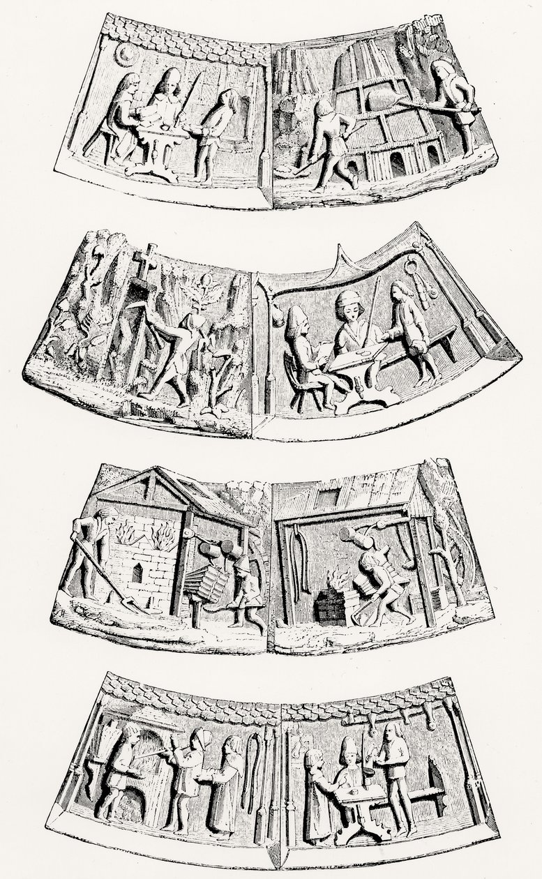 The Foundry of Precious Metals (illustration from Science and Literature in the Middle Ages and the Renaissance) by English School