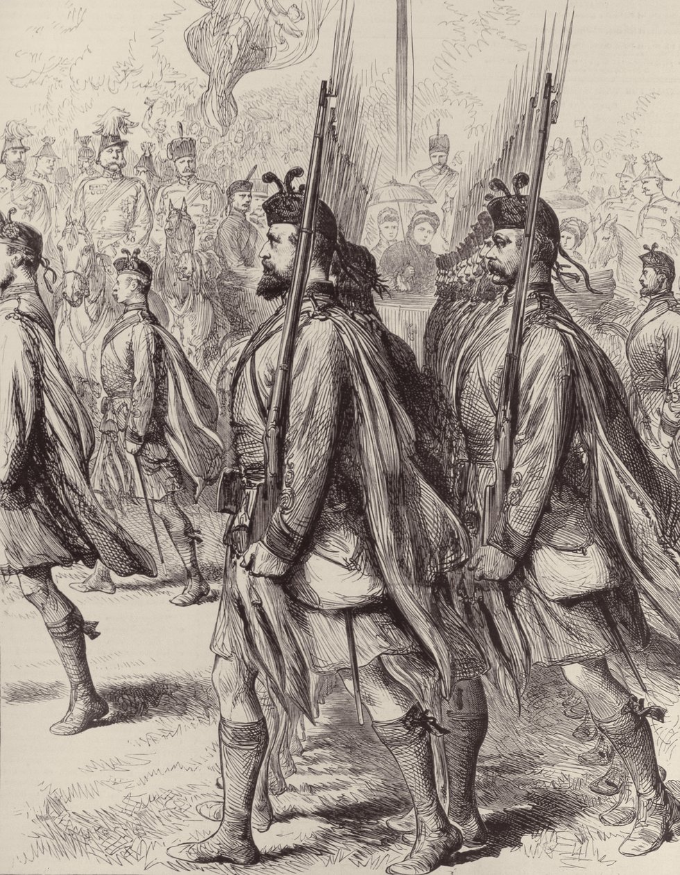 The London Scottish Volunteers, from The Illustrated London News by English School