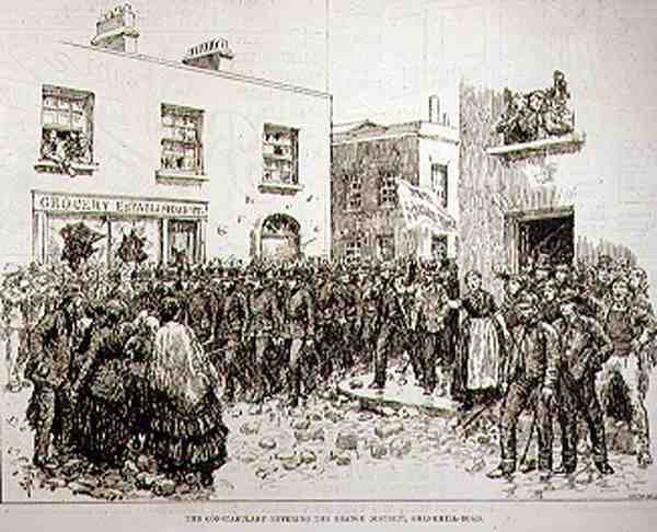 The Riots in Belfast: The Constabulary Entering the Orange District, Shankhill Road by English School