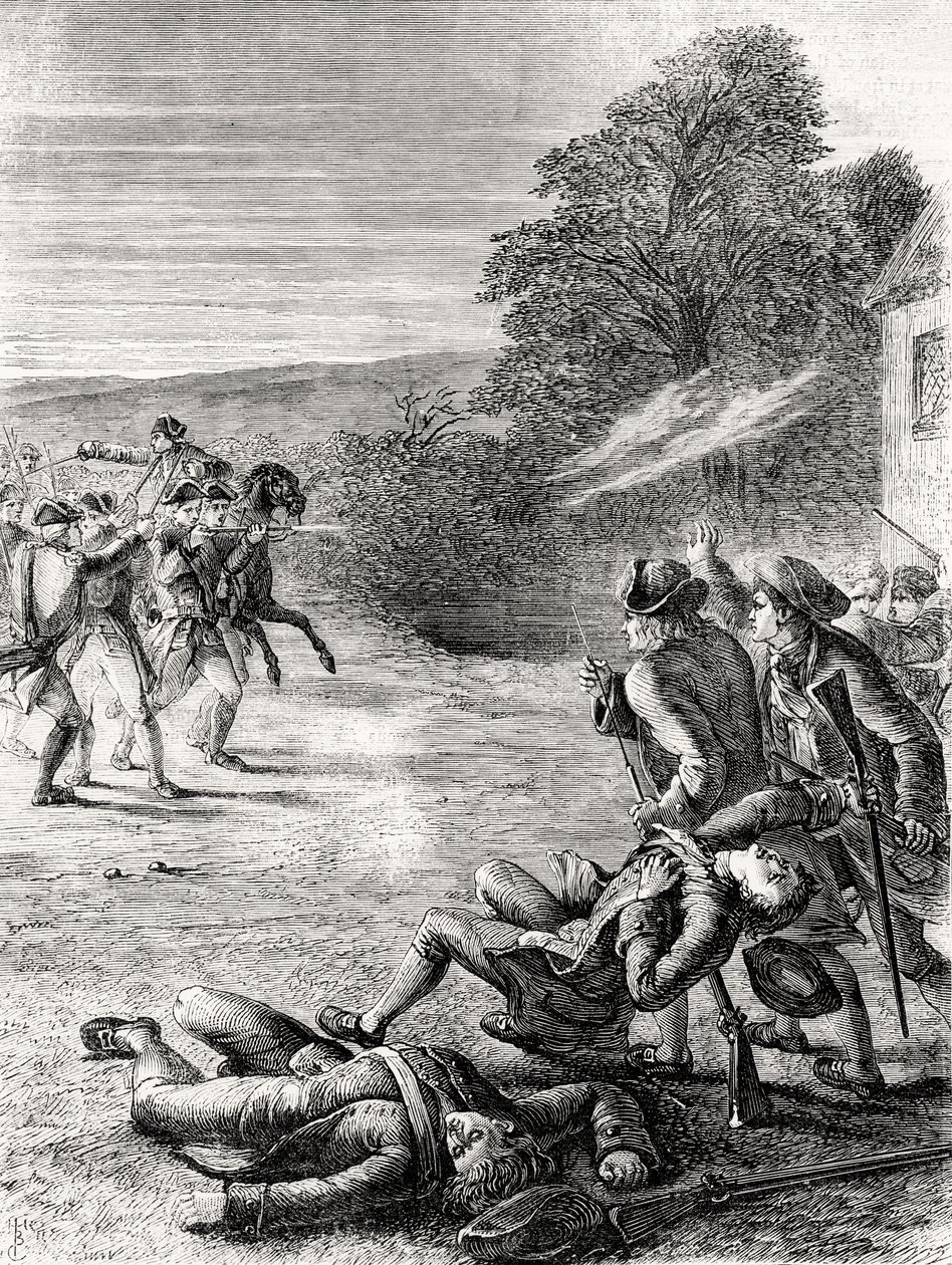 The Skirmish at Lexington by English School
