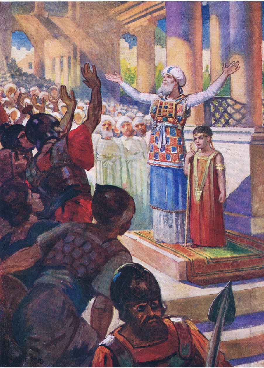 The Boy Joash Crowned King by English School