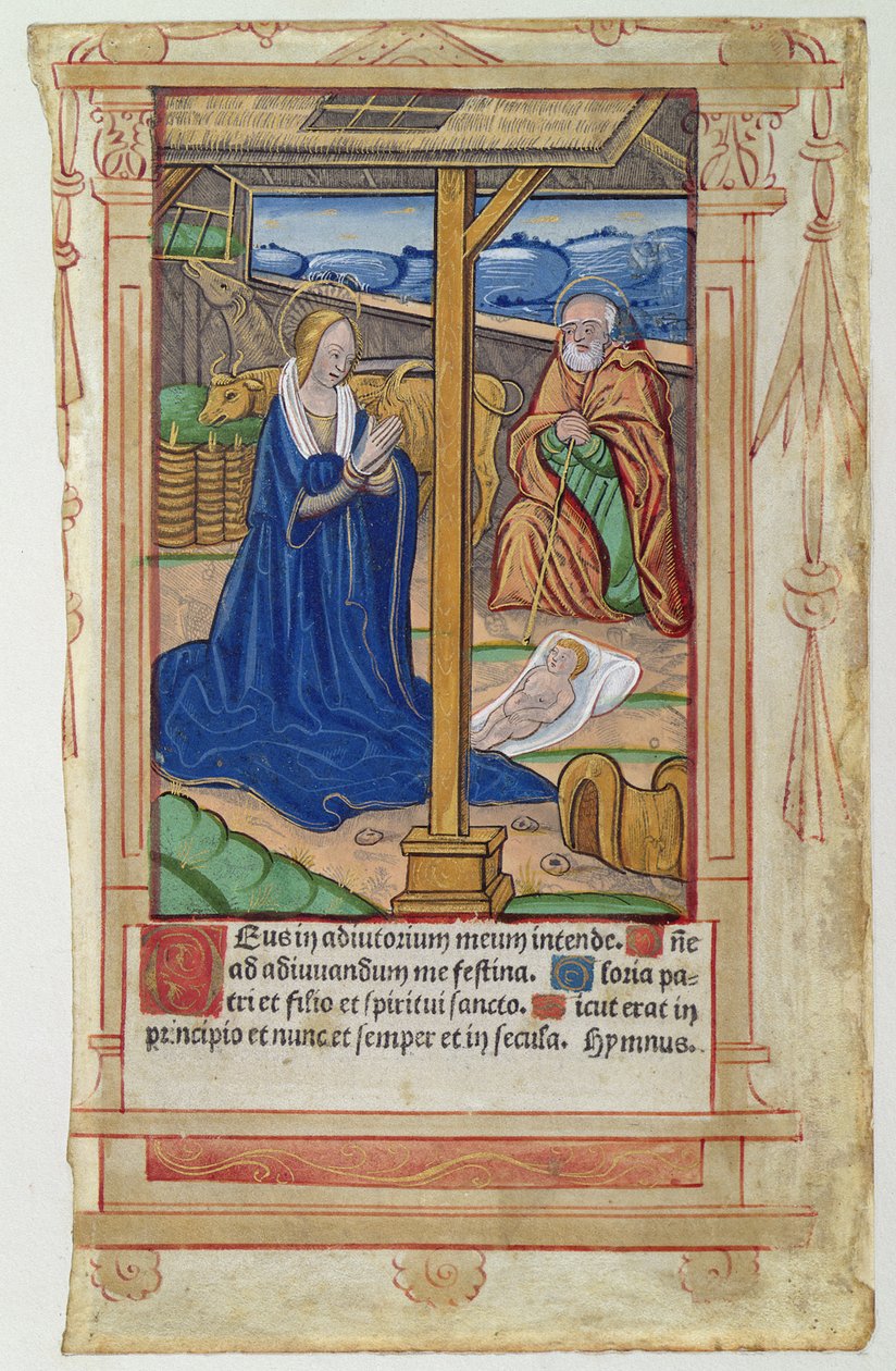 The Nativity, from Feuillets de Psaumes by French School