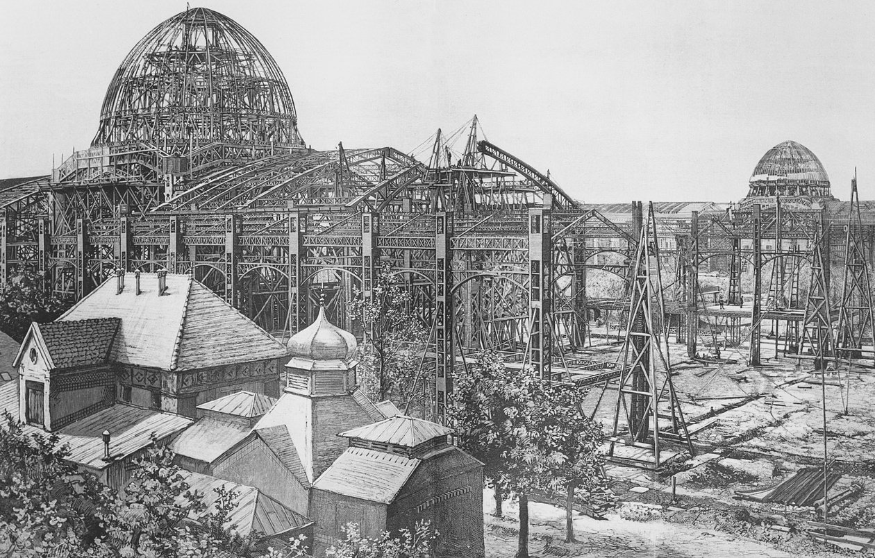 Construction of the Palais des Beaux Arts et des Arts Liberaux for the Exposition Universelle of 1889 by French School