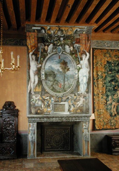 Fireplace in the Chambre du Connetable by French School
