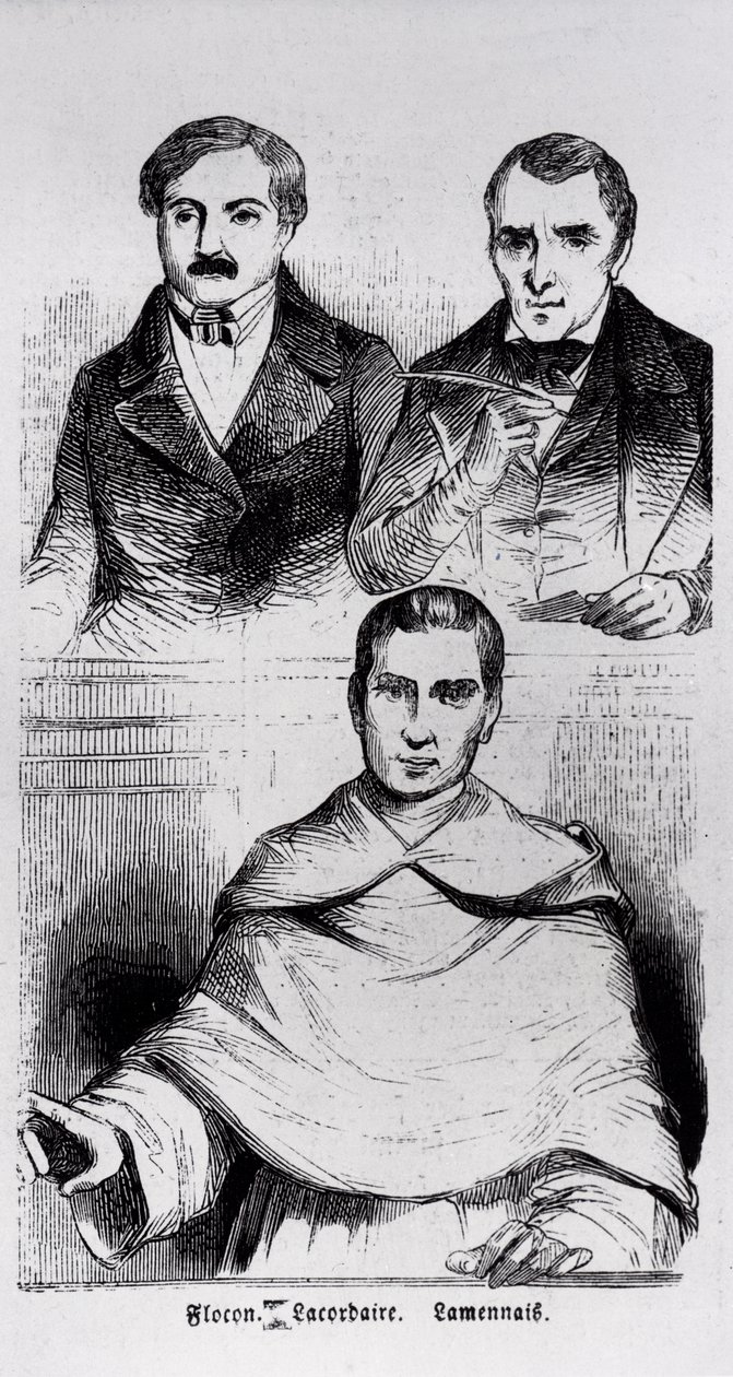 Jean-Baptiste Lacordaire, Fr. de Lamennais and F. Flocon by French School