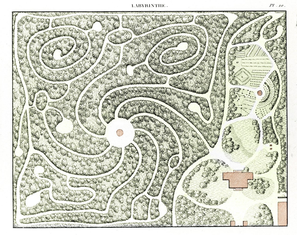 Labyrinth Project from Essay on the Composition and Ornament of Gardens by M. Boitard, Paris 1823 by French School