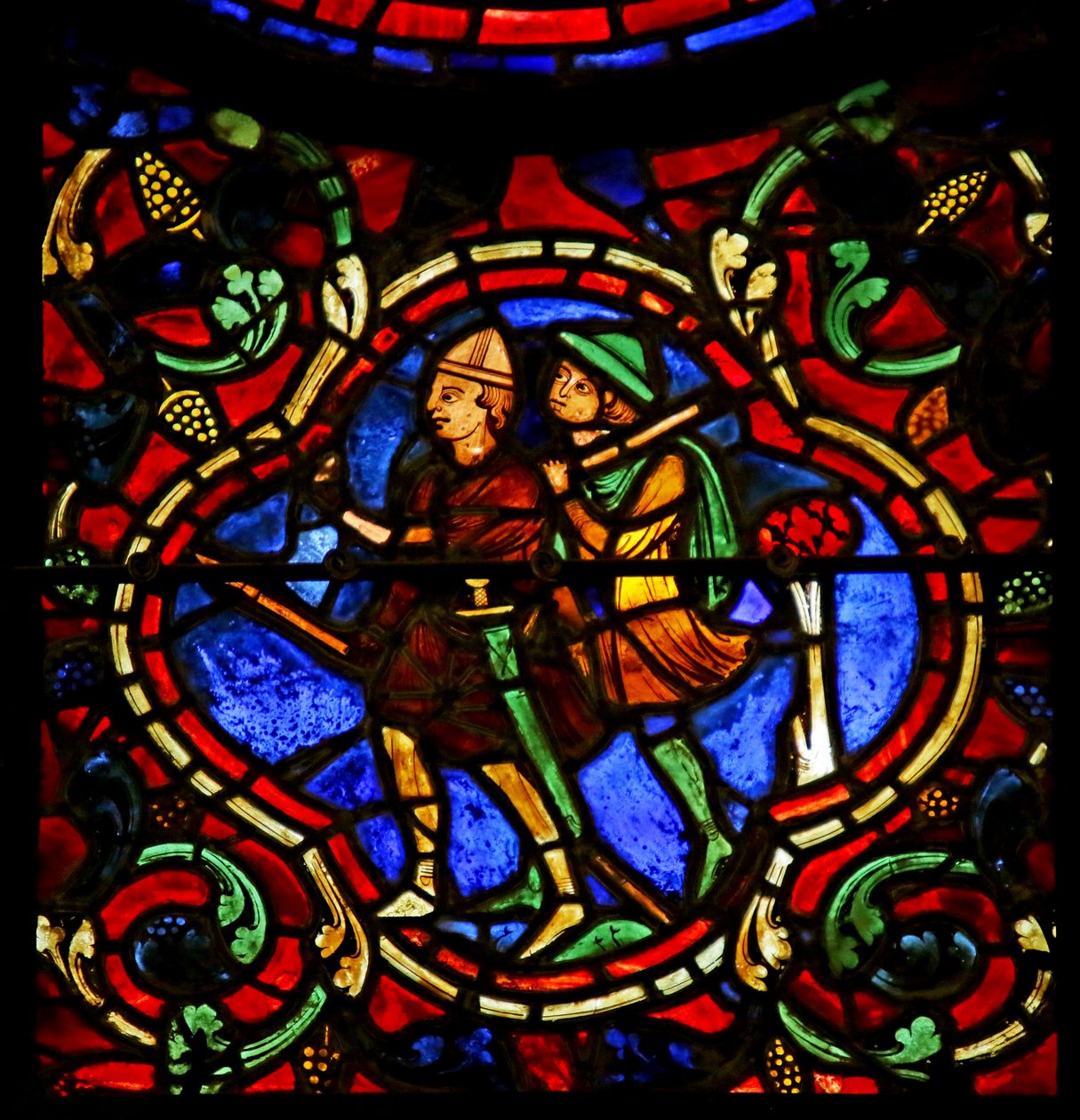 Two Ruffians, Scene from the Life of St. Martin, Chartres Cathedral by French School