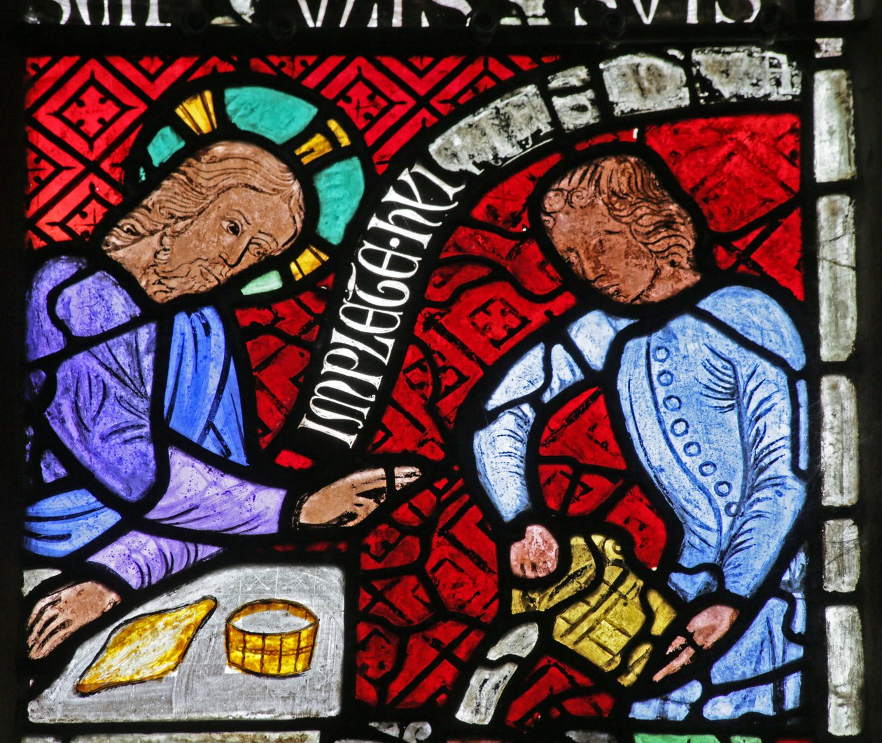 Window Depicting Christ and a Servant at the Marriage at Cana by French School