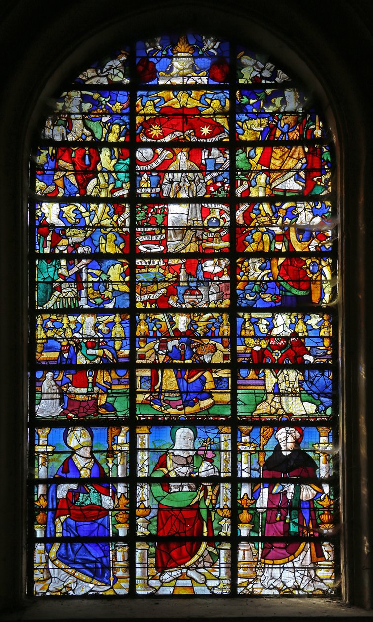 Window depicting Litany of the Virgin and Three Saints by French School