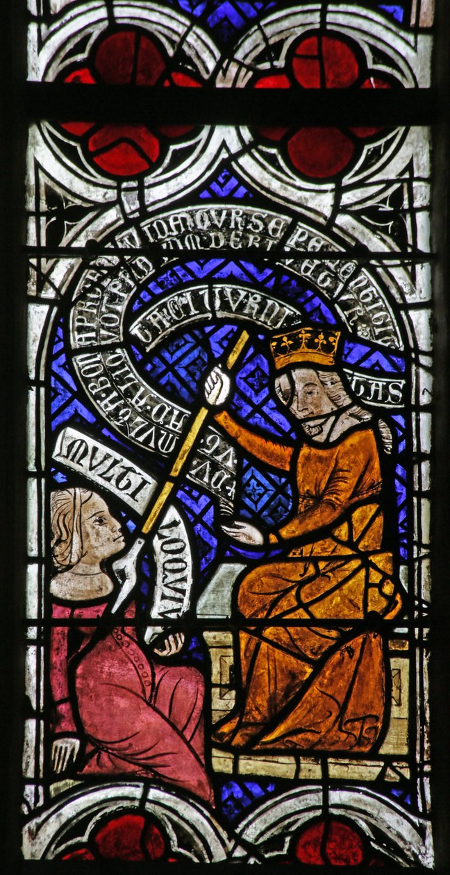 Window Depicting Psychomachia: Discretion and Boasting by French School