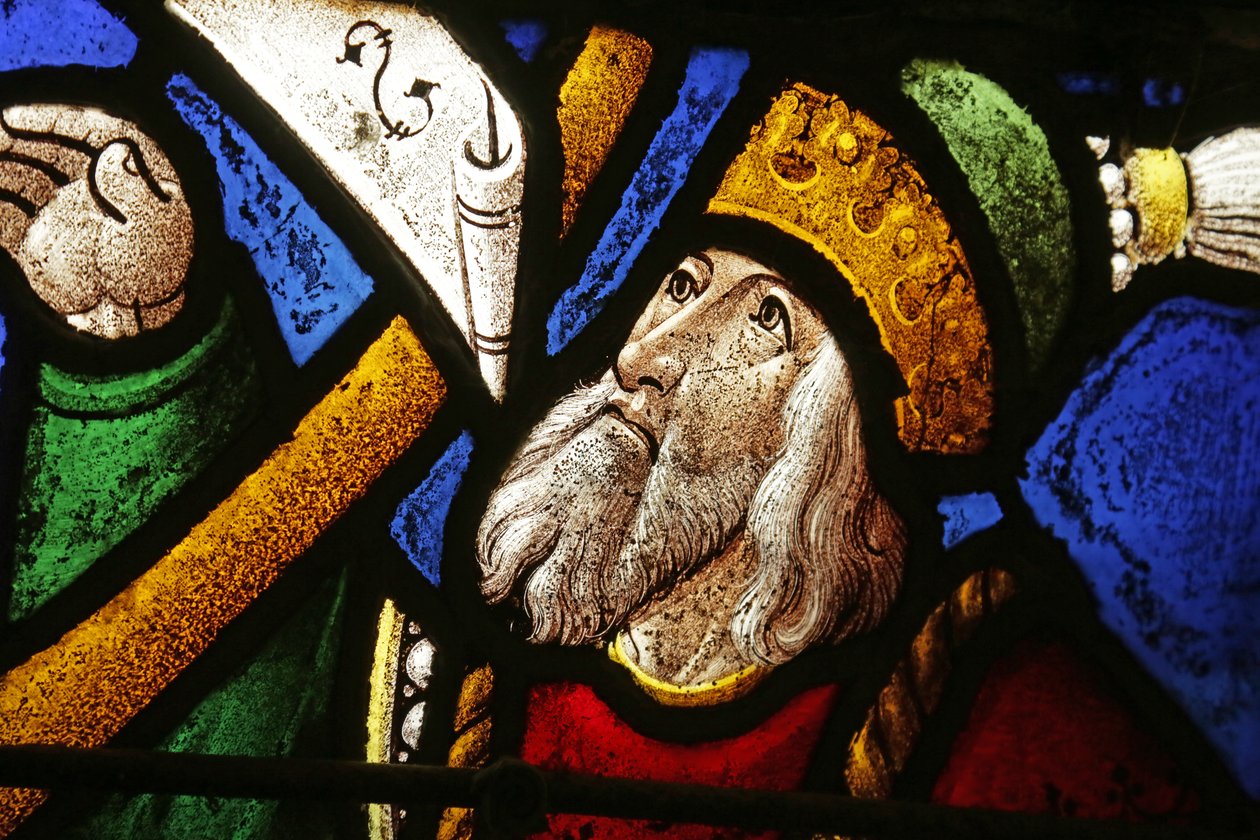 Window depicting the Tree of Jesse: King by French School