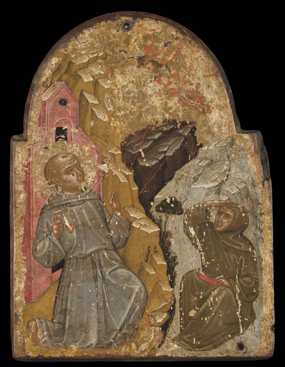 Icon of St Francis Receiving the Stigmata by Greek School