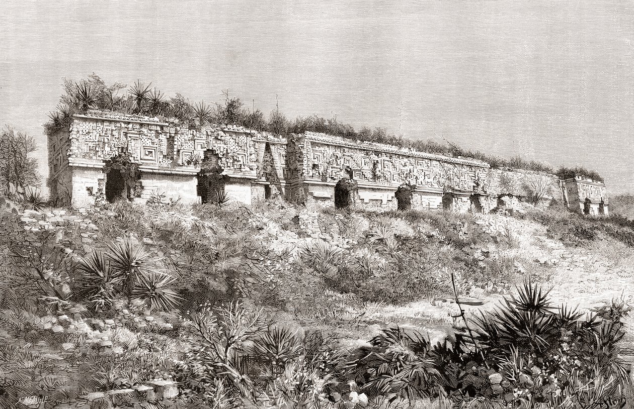 The Governors Palace at Uxmal by Spanish School