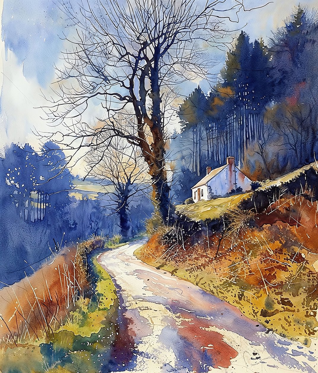 Country walking road through the forest by F. Abderrahim