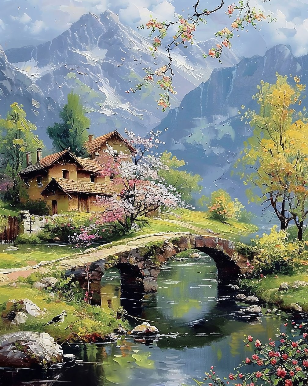 Beautiful Landscape with a Lake by F. Abderrahim