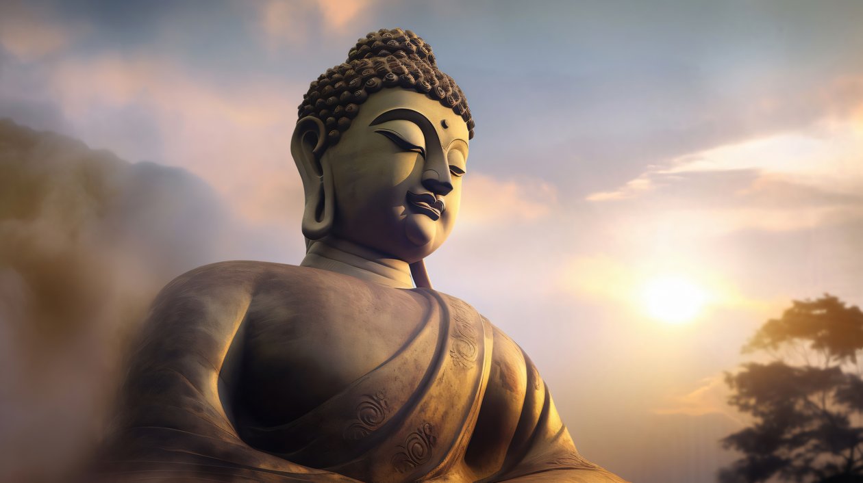 Buddha Portrait, Peaceful Meditation by F. Abderrahim
