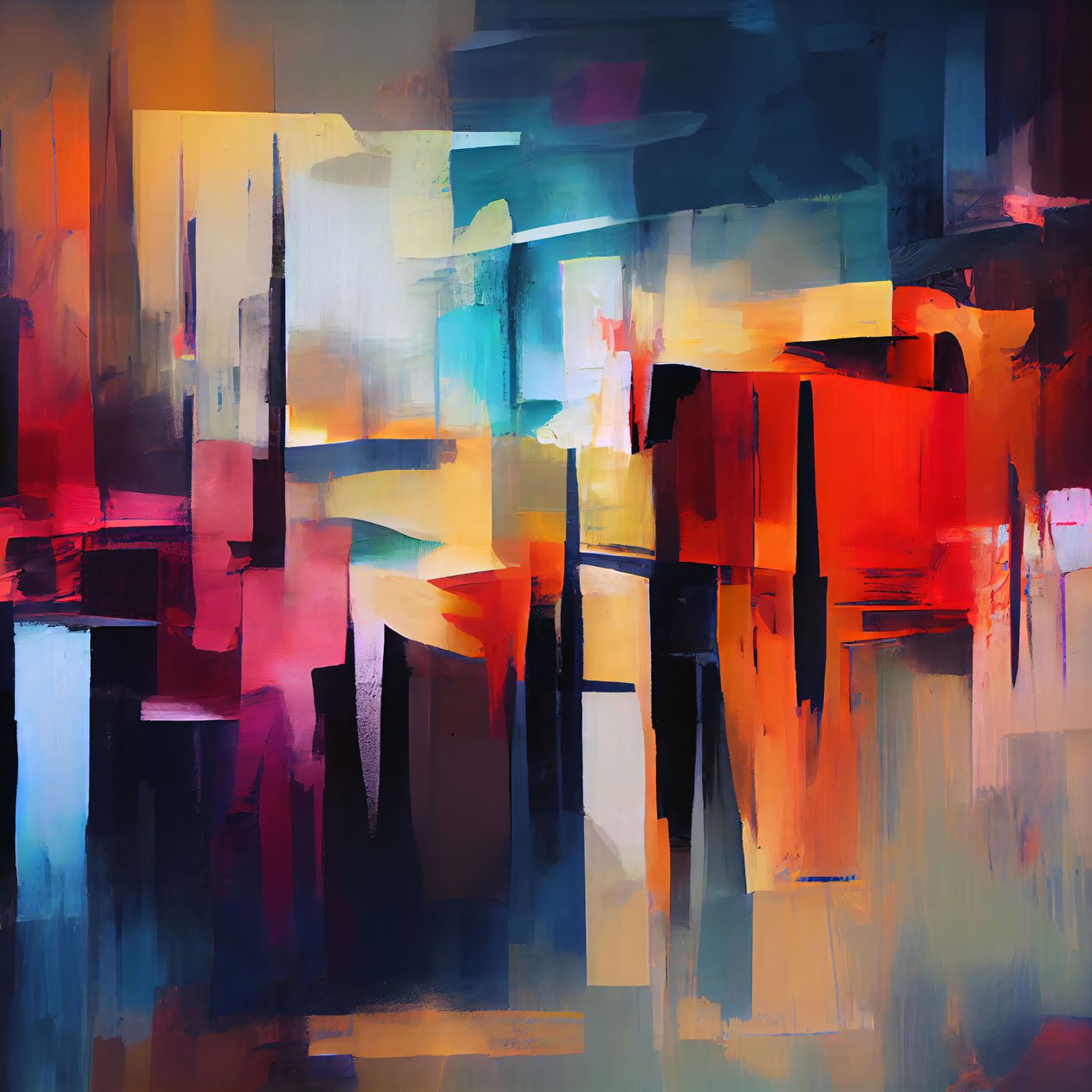 Vibrant Abstract Composition by F. Abderrahim