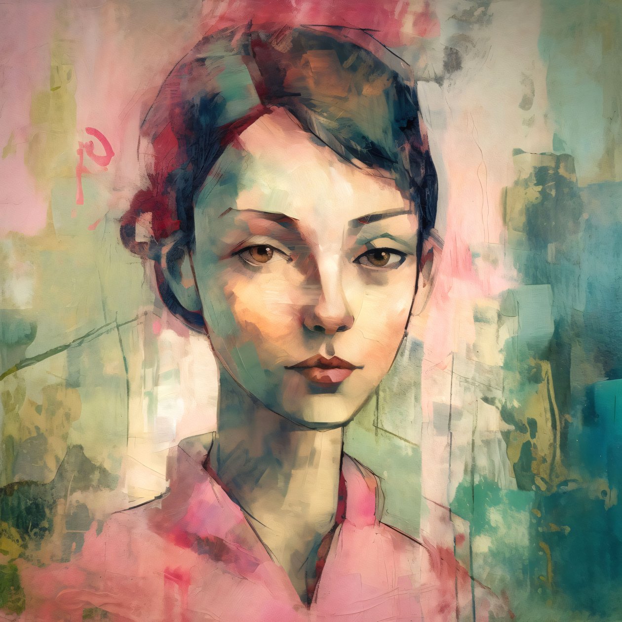 Young Pink Punk Woman Maurice Portrait by F. Abderrahim