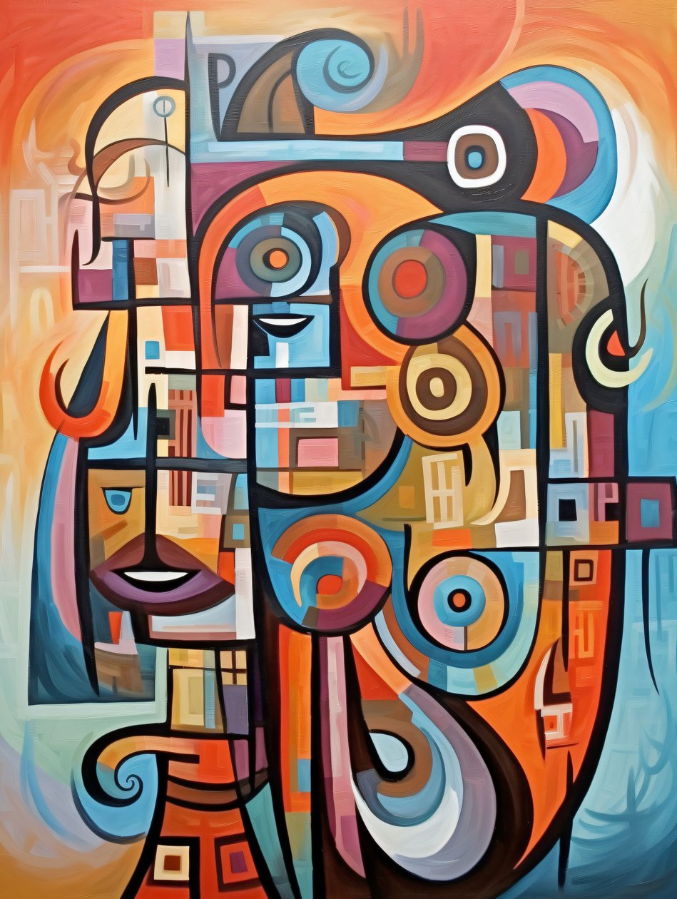 Beautiful cubism graffiti by F. Abderrahim