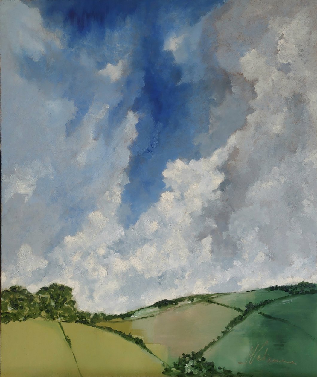 Landscape with Hills and Clouds by M. Vet