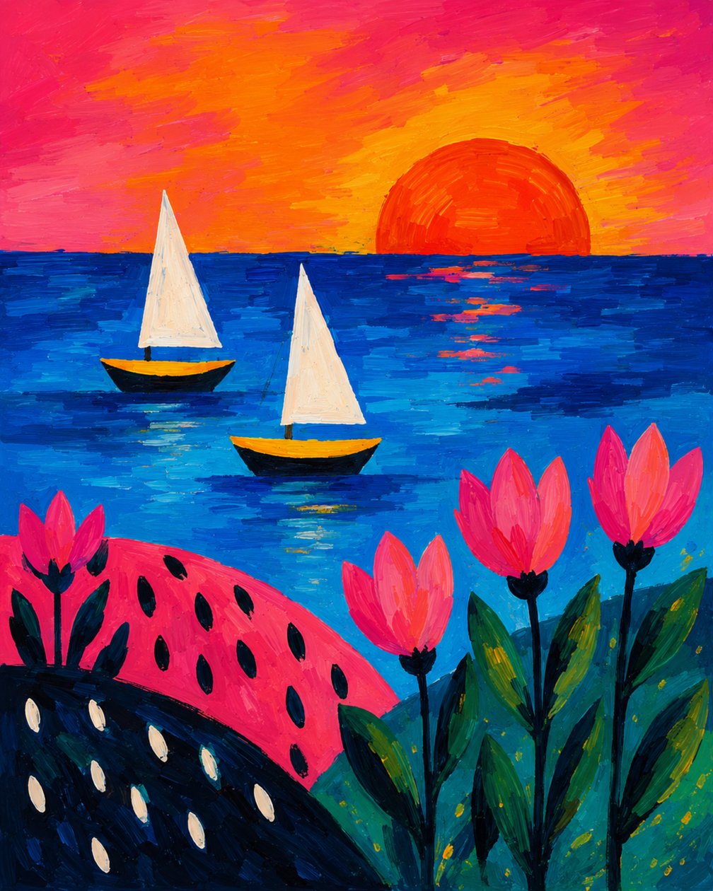Sunset at the Sea of Blossoms by Nomi Morina