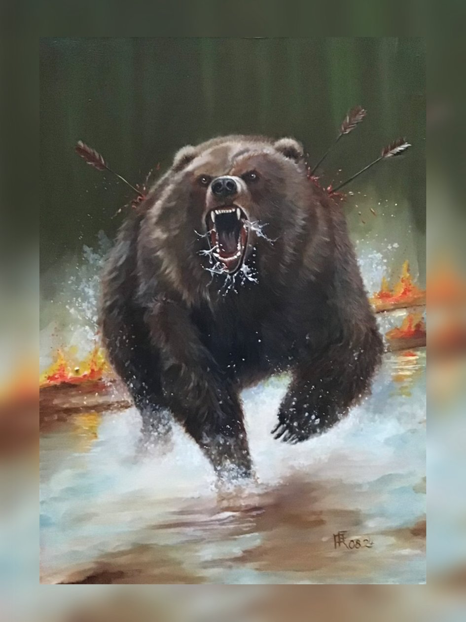 The Last Rage (Attacking Bear) by Faller Rüdiger - Tician