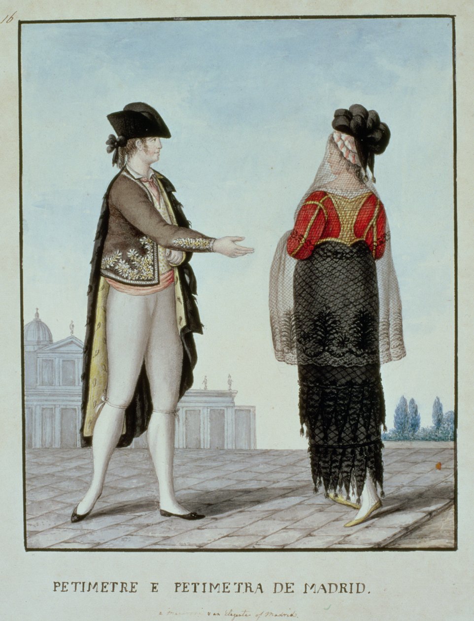 Nobleman and Noblewoman from Madrid, late 18th century by 18th century Naples school