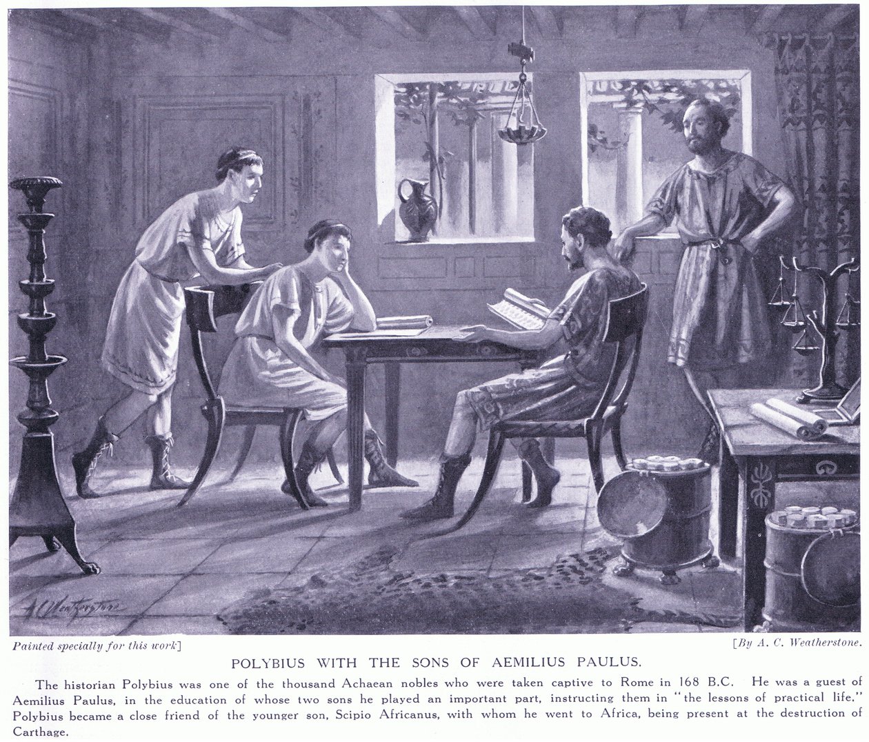 Polybius with the Sons of Aemilius Paulus by A.C. Weatherstone