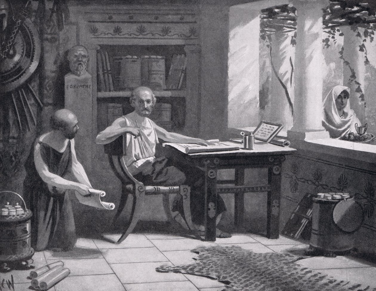 Xenophon dictating his history, illustration from 