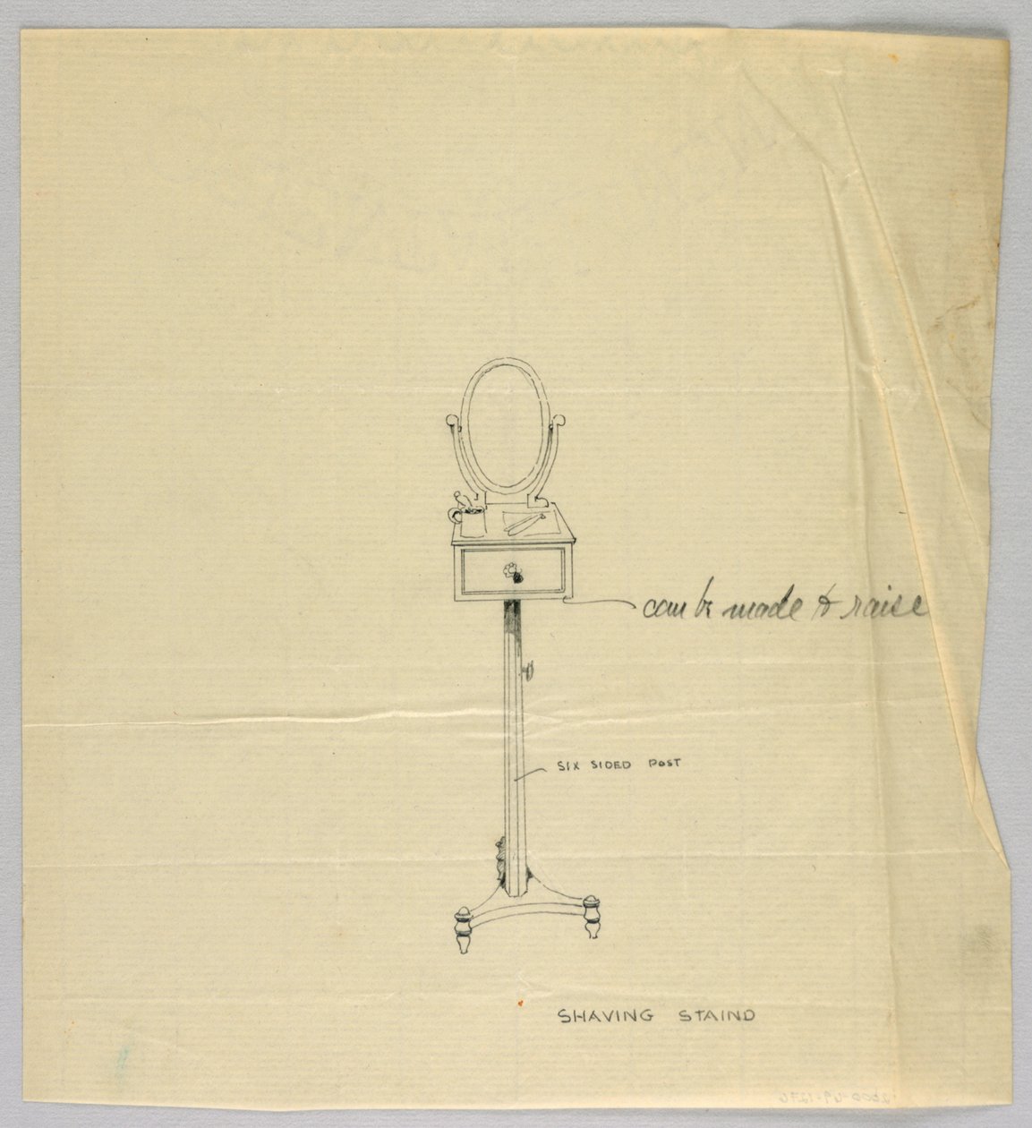 Design for Shaving Stand with Oval Mirror by A.N. Davenport Co.