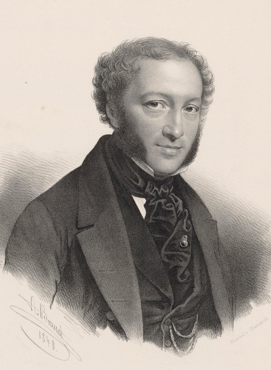 Portrait of pianist and composer Ignaz Moscheles by A. Brandt