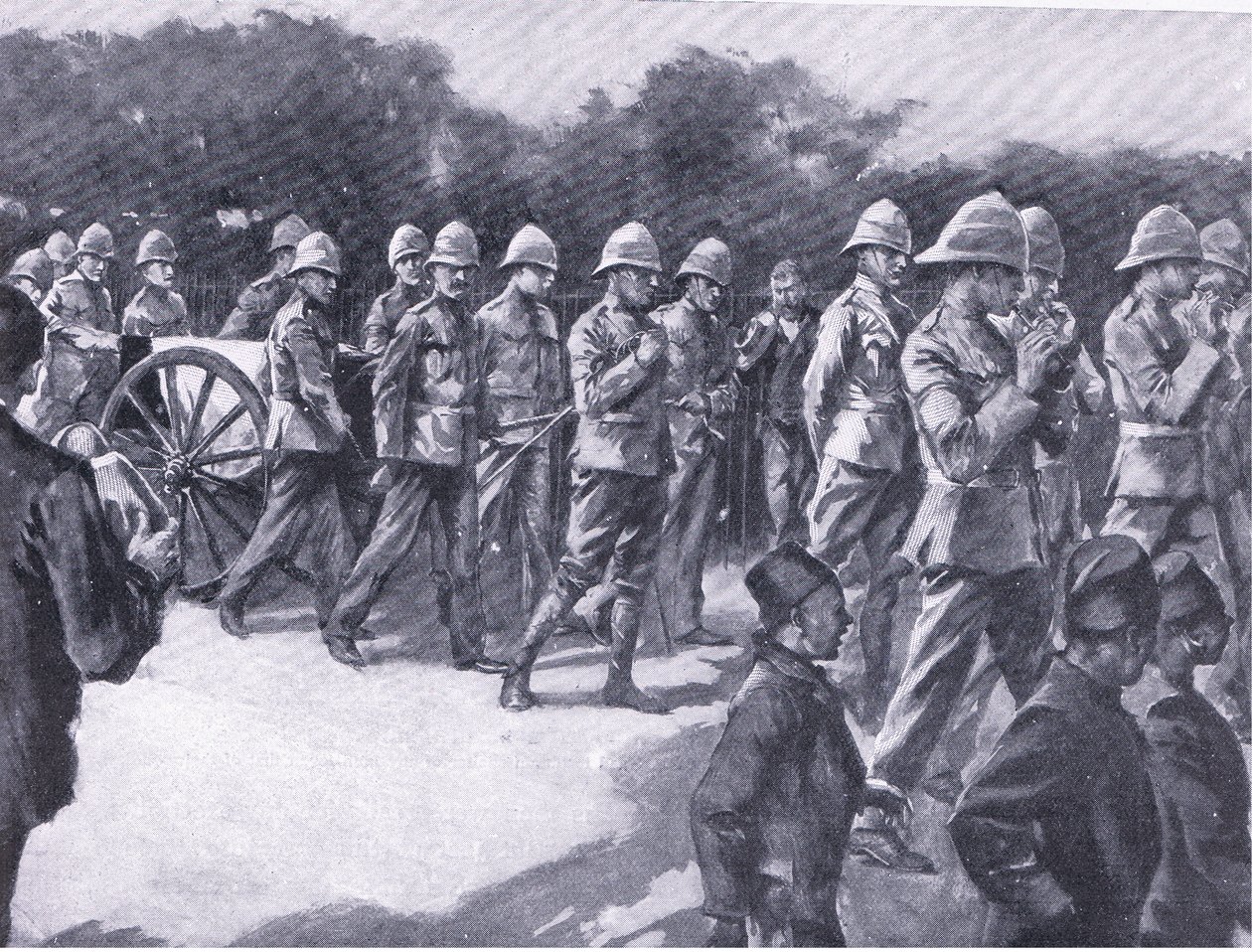 Funeral with Military Honours of a Boer Prisoner at Simonstown, from After Pretoria: The Guerilla War by A. C. Ball