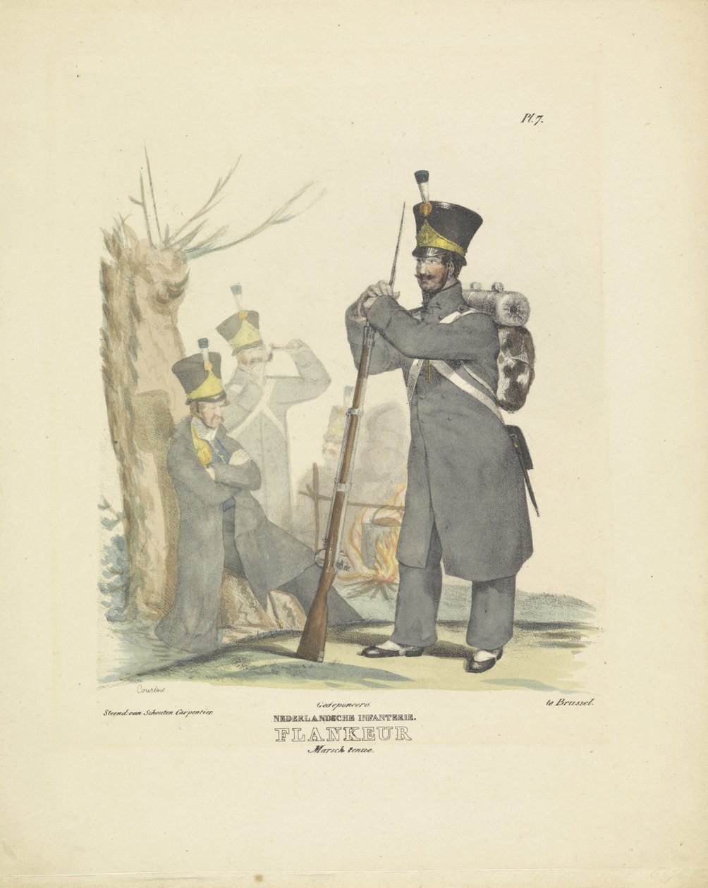 Flanker in Marching Uniform, 1820-1825 by A. Courtois