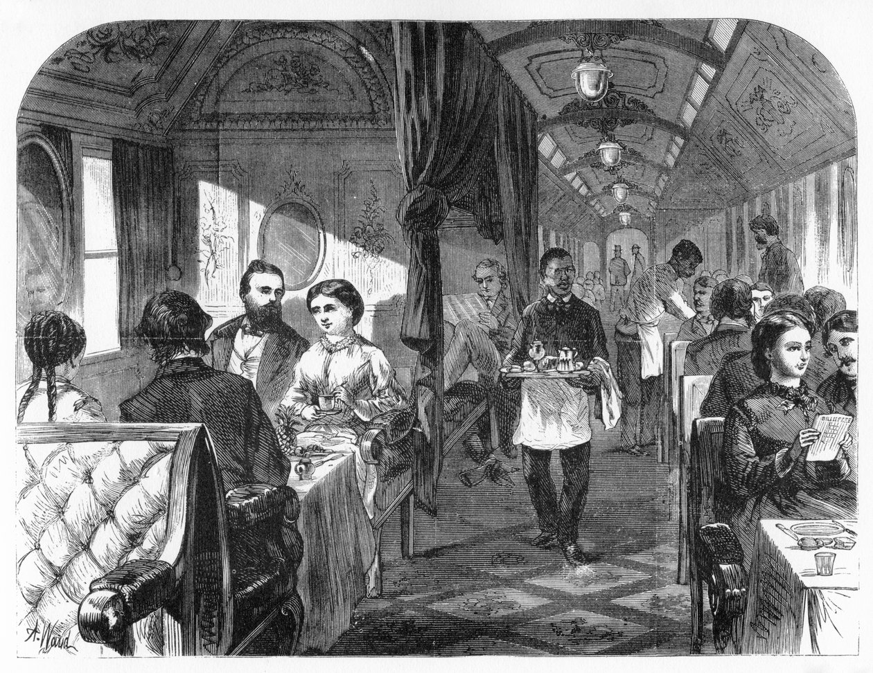 Palace Hotel Car, Union Pacific Railroad, c1870 by A. R. Ward