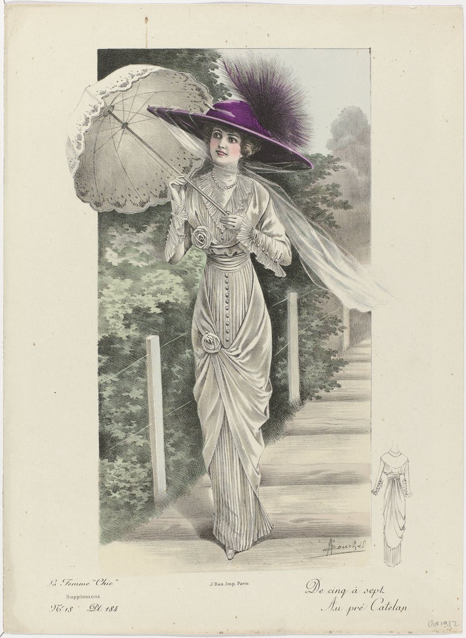 The Chic Woman, Supplement, ca. 1912, No. 18, Pl. 184: From Five to Seven by A. Souchel