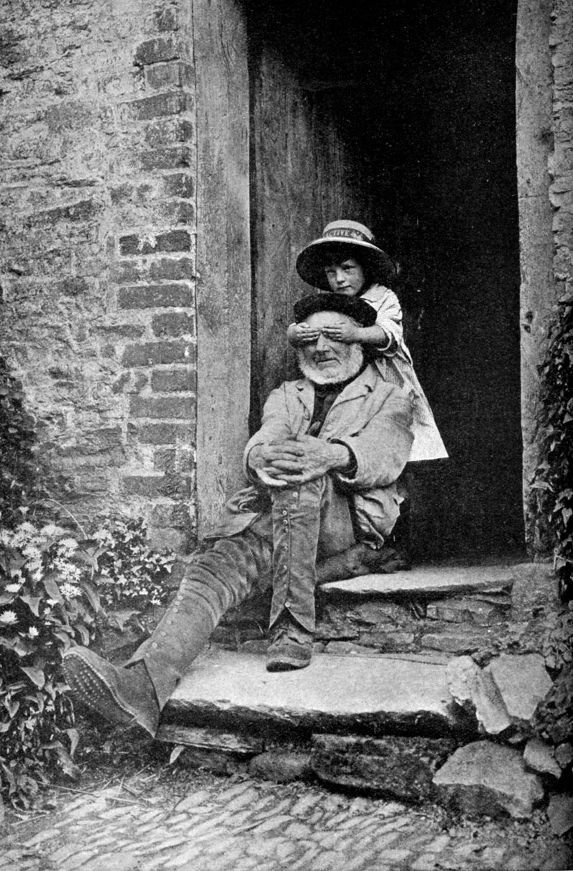 A Child with Her Grandfather, England by A. W. Cutler
