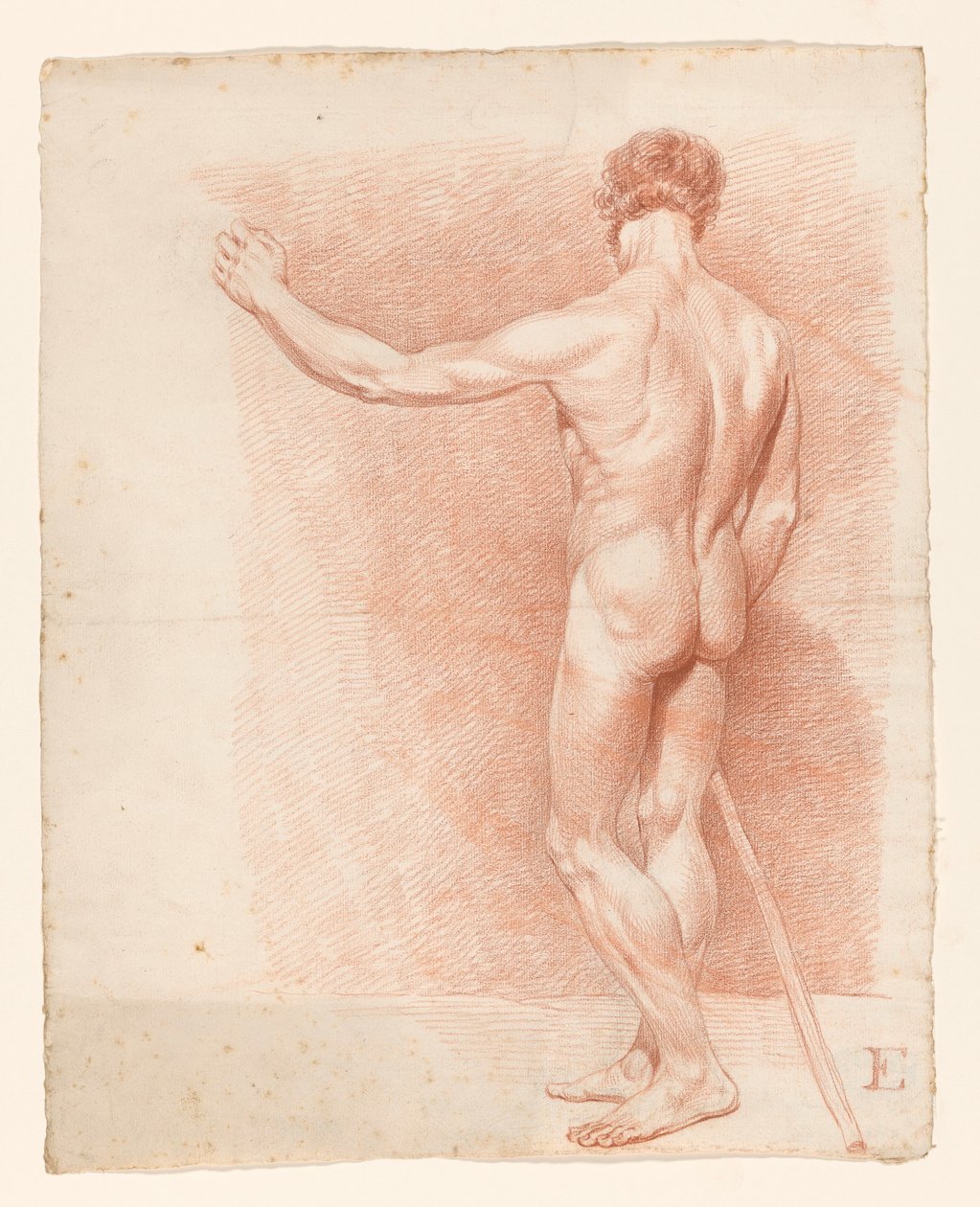 Standing Male Nude, Seen from the Back by A. Waterloo (attributed to)