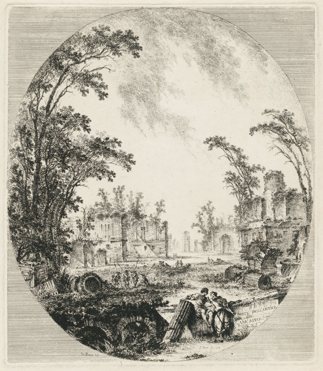Section of the Old Appian Way by Abbé de Saint Non Jean Claude Richard after Jean Baptiste Le Prince