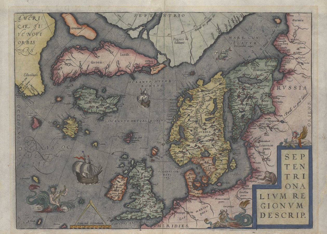 Map of Iceland by Abraham Ortelius in 1570 by Abraham Ortelius