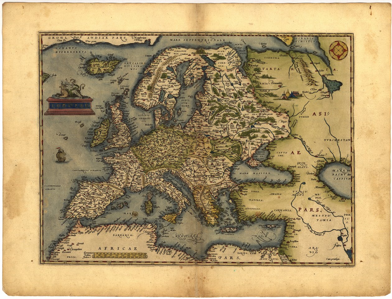 Map of Europe by Abraham Ortelius by Abraham Ortelius