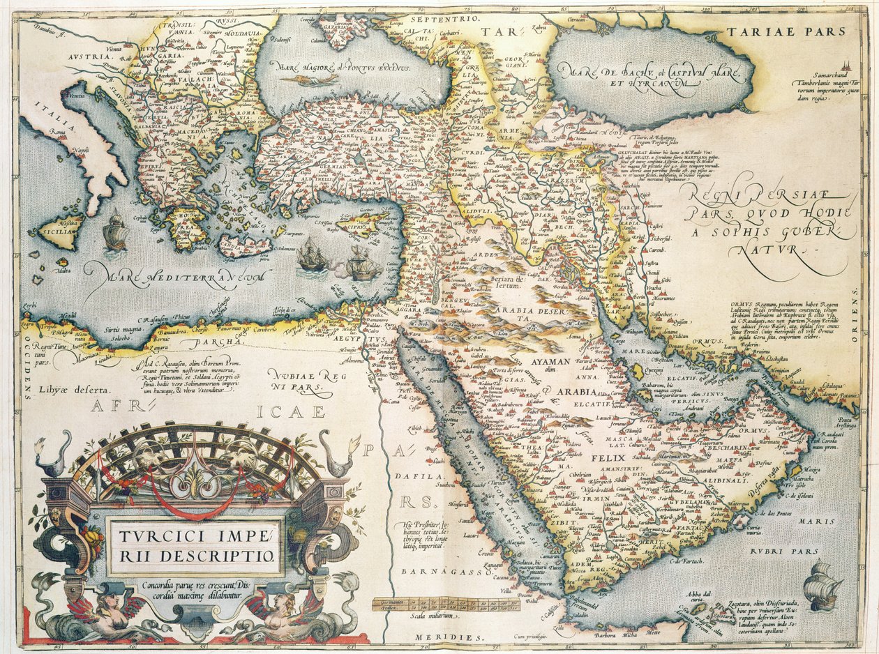 Map of the Middle East, from Theatrvm Orbis Terrarvm, 1570 by Abraham Ortelius
