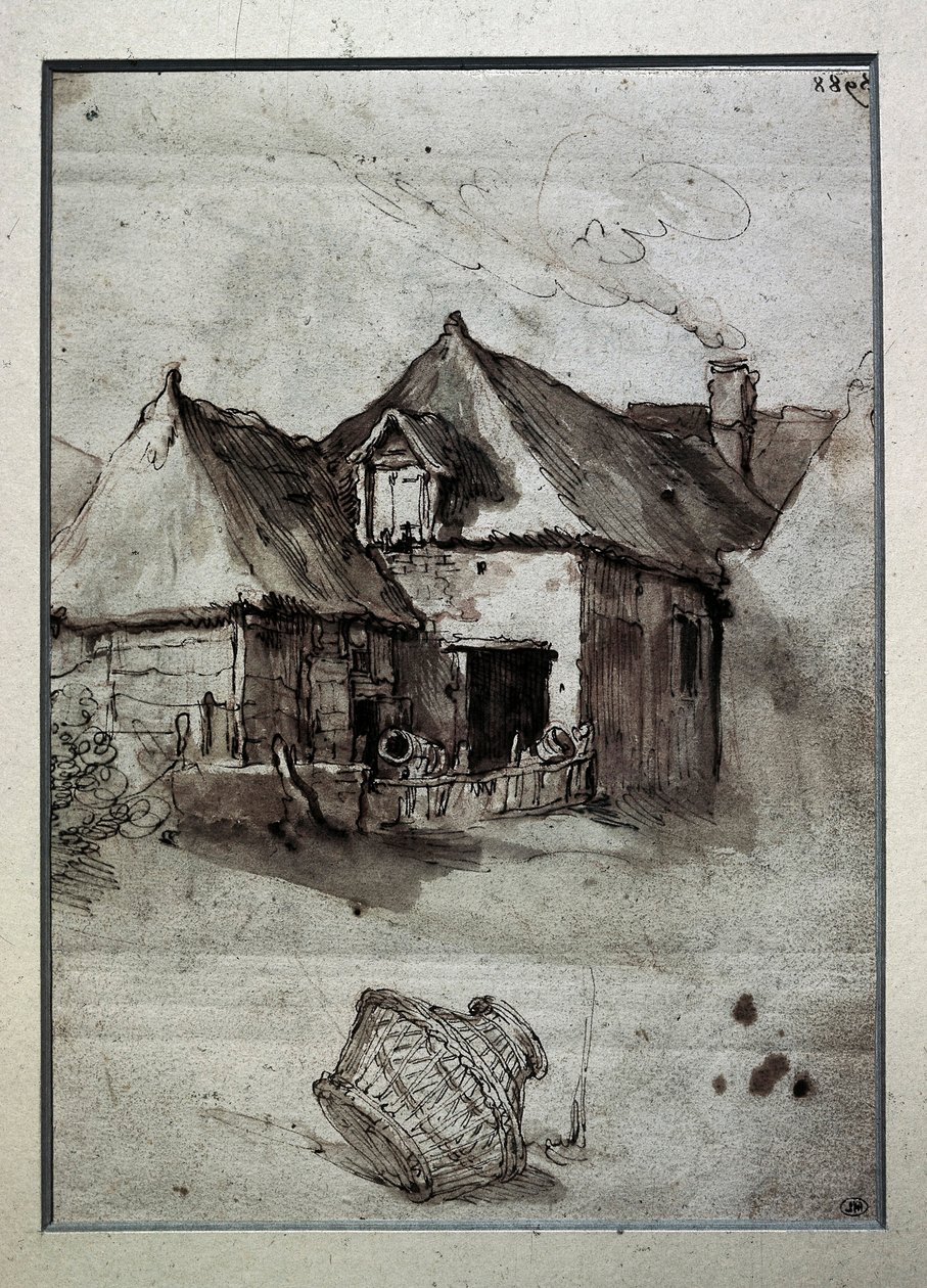 Hut with wicker basket, late 16th-early 17th century by Abraham Bloemaert