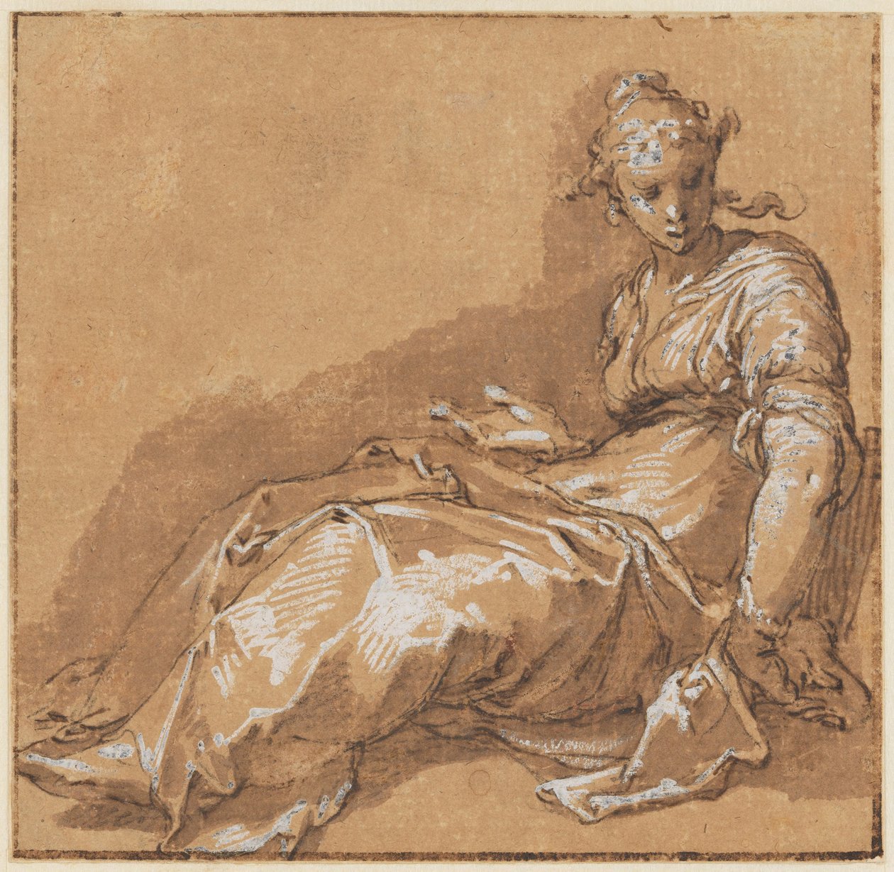 Seated Woman, Turned towards the Left by Abraham Bloemaert