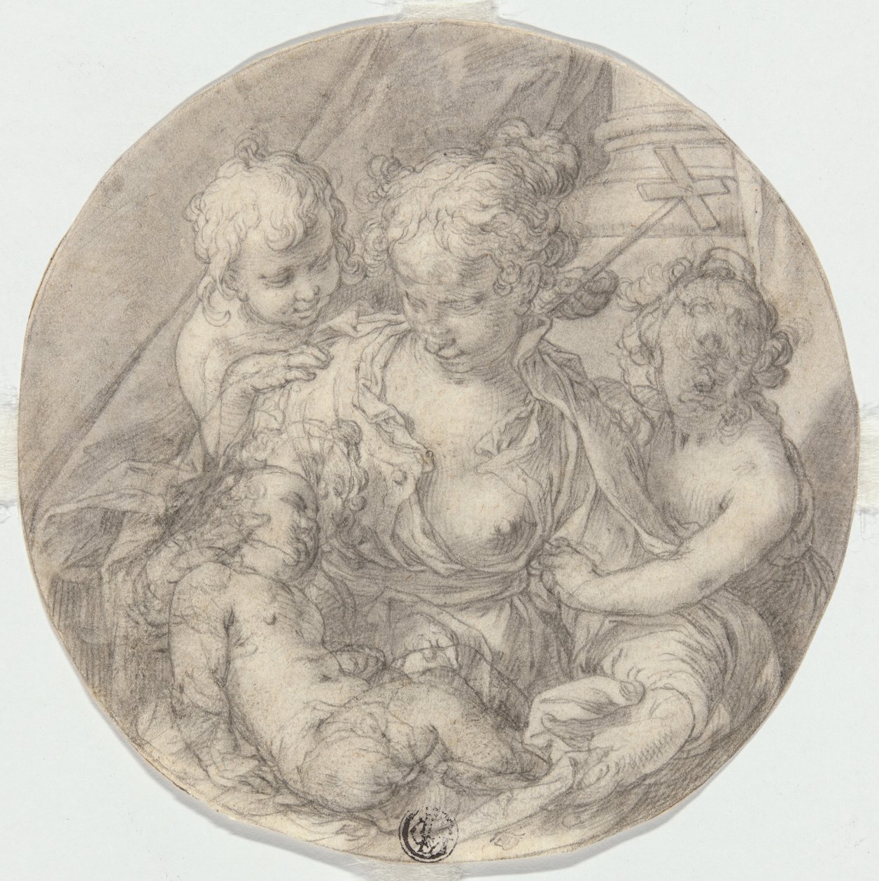 The Madonna with the Christ Child, with the infant John the Baptist and another Child (Caritas) by Abraham Bloemaert