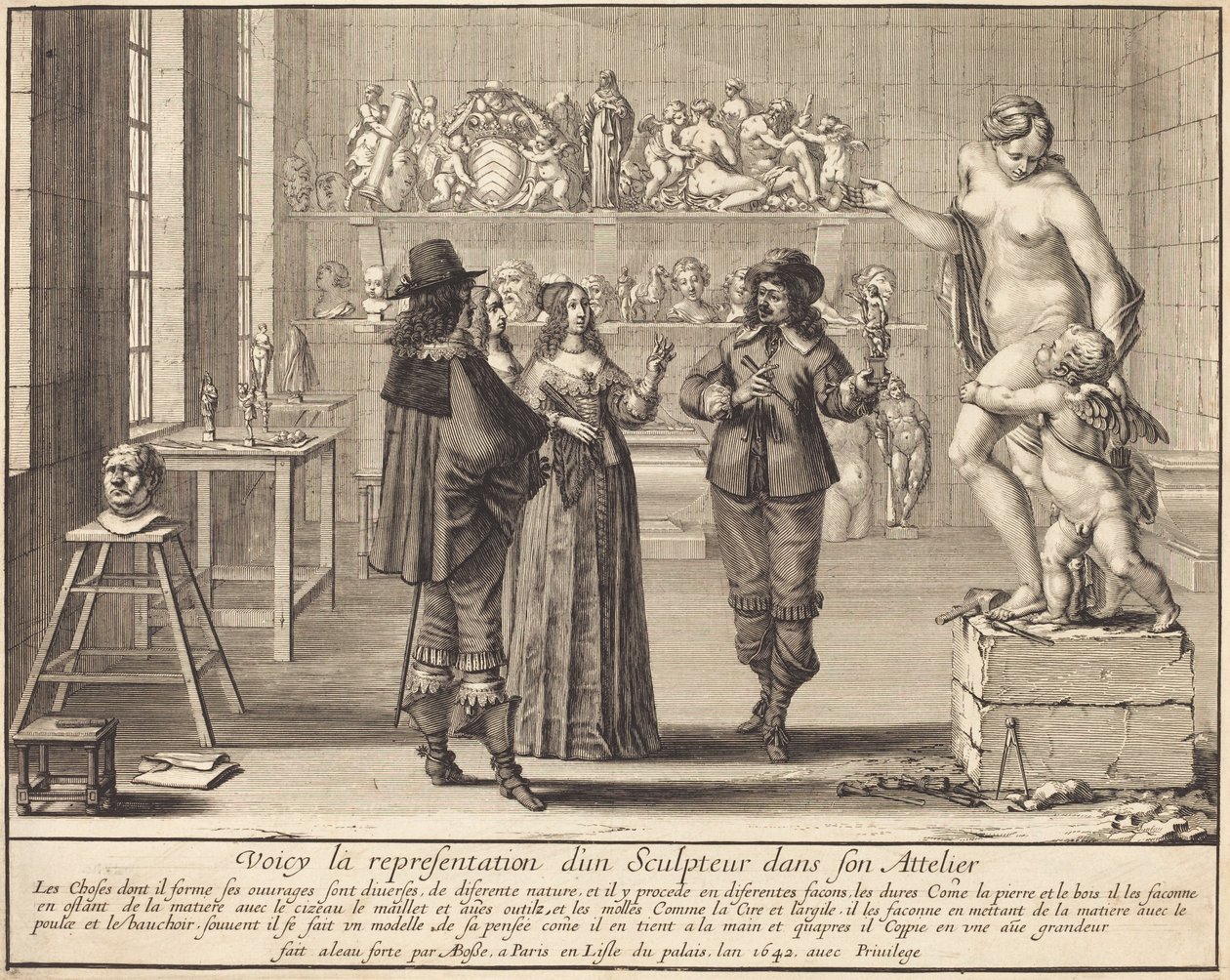 A Sculptor in His Atelier by Abraham Bosse