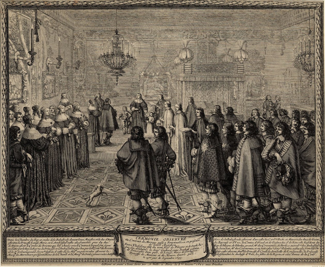 Ceremony of the Contract of Marriage between Wladyslaw IV, King of Poland and Marie Louise Gonzaga by Abraham Bosse